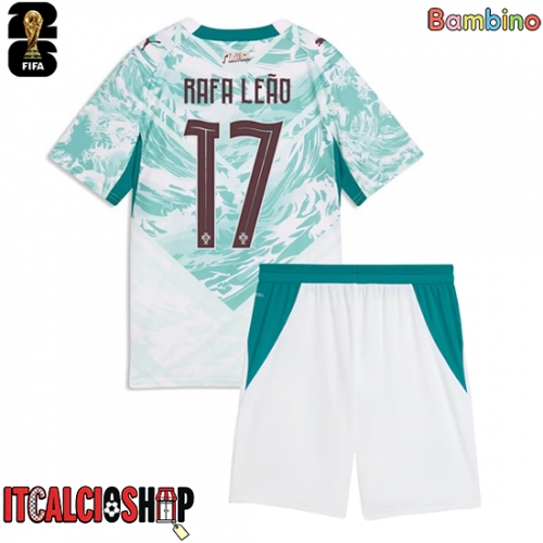 Portogallo Rafael Leao #17 Seconda Maglia Bambino Mondiali 2026 Manica Corta (+ Pantaloni corti)